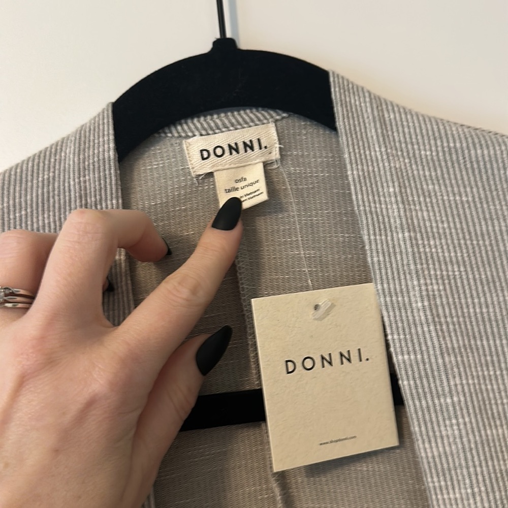Donni Ribbed Open Front Cardigan - Picture 2 of 4